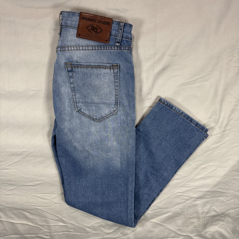 Amongst‎ Others Mens Jeans 29x30 Slim Stretch Denim Medium Wash Blue